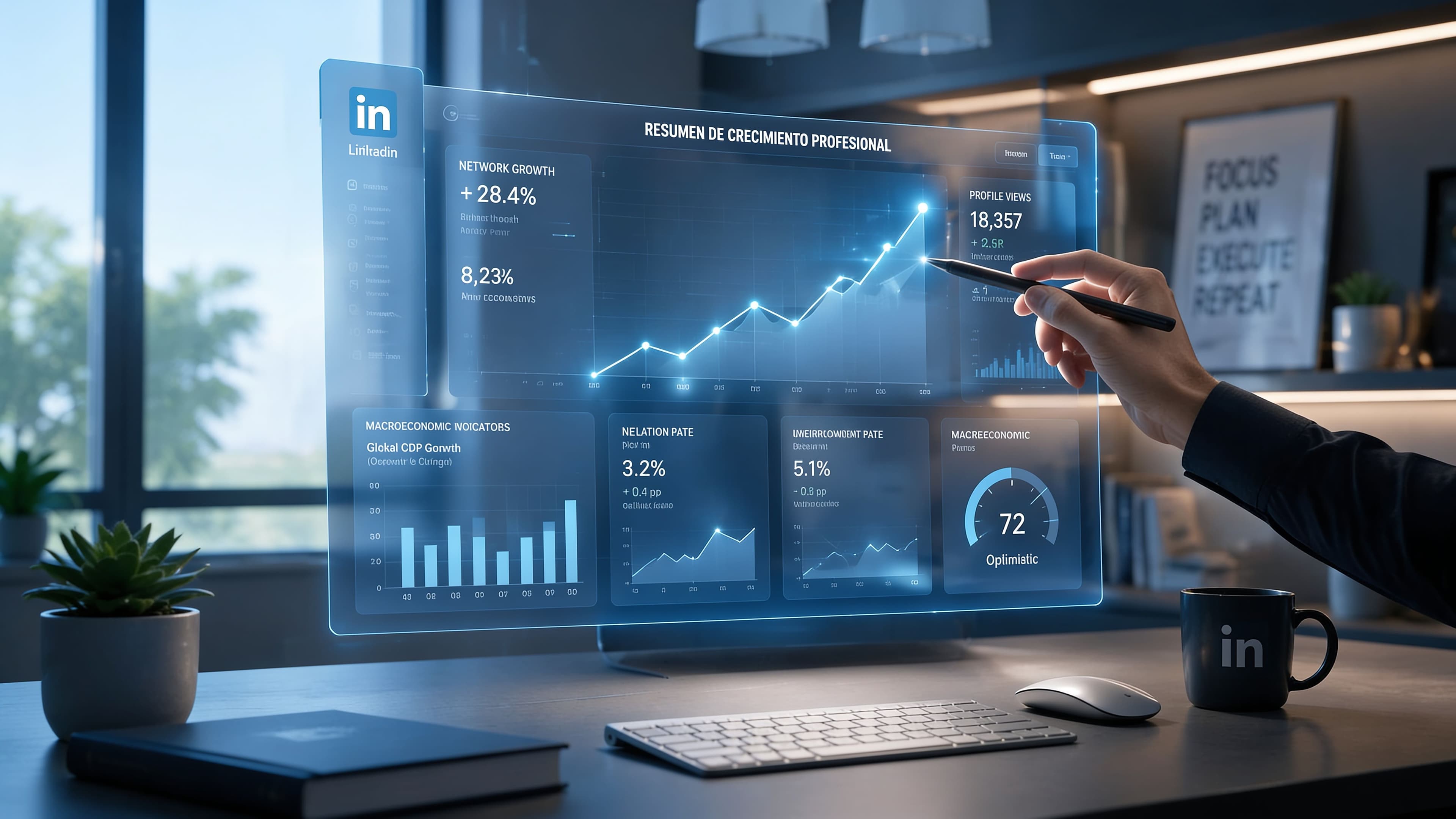 Análisis de tendencias B2B con datos macro y LinkedIn