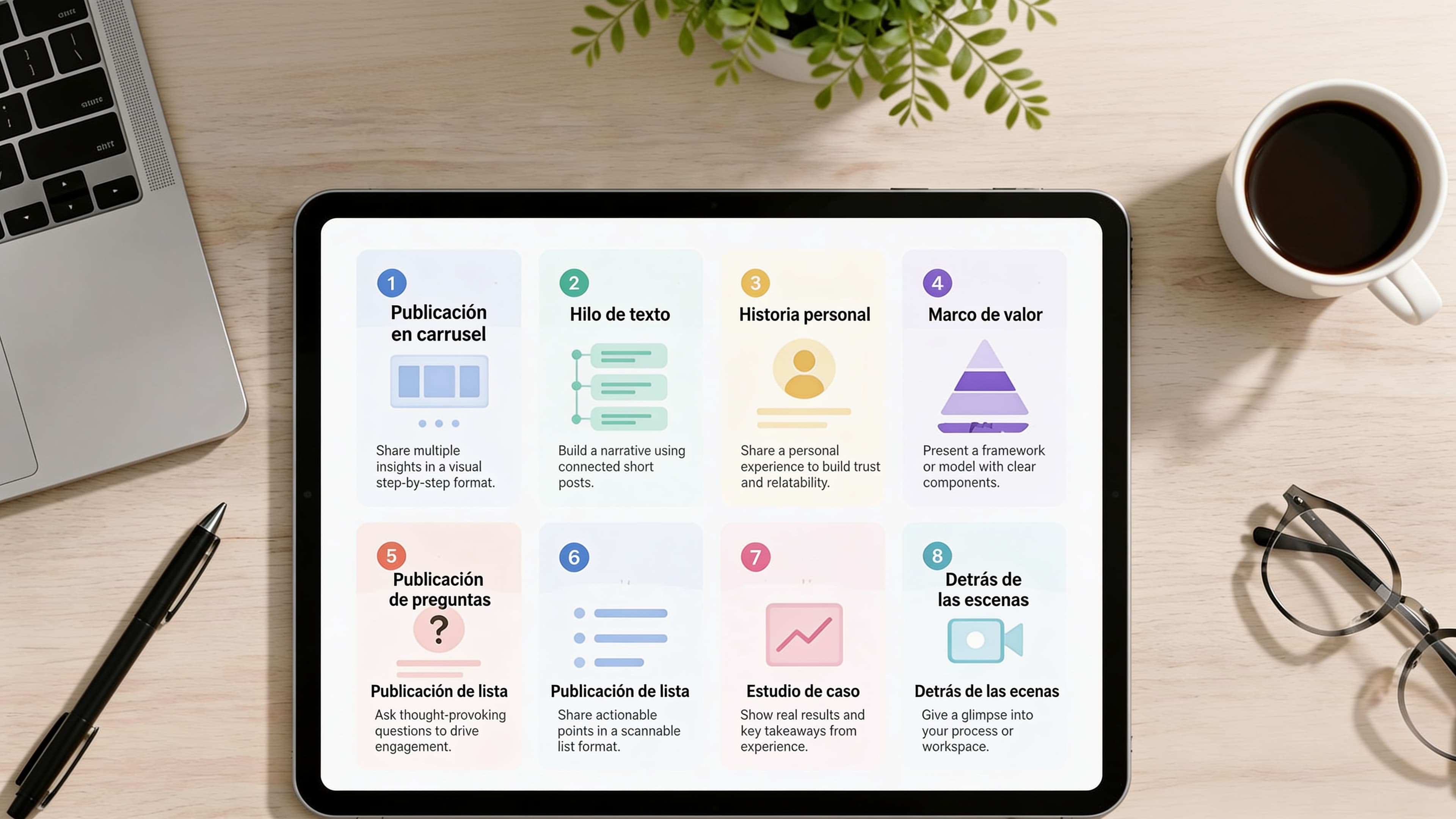 Estructura de contenido: 8 modelos para LinkedIn en 2026