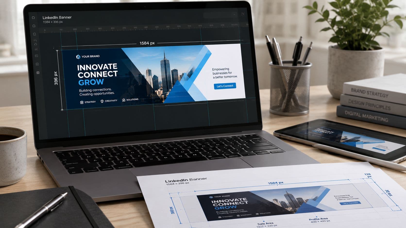 Banner size for LinkedIn: La guía completa 2026